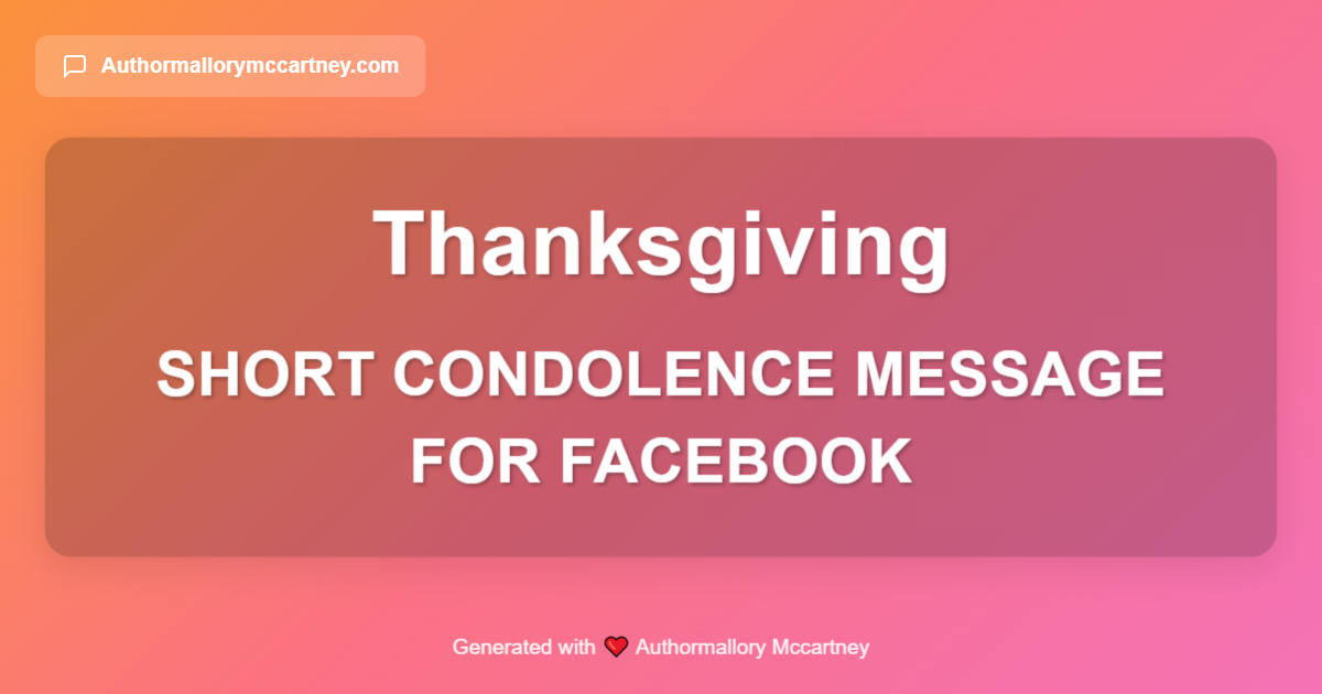 short condolence message for facebook