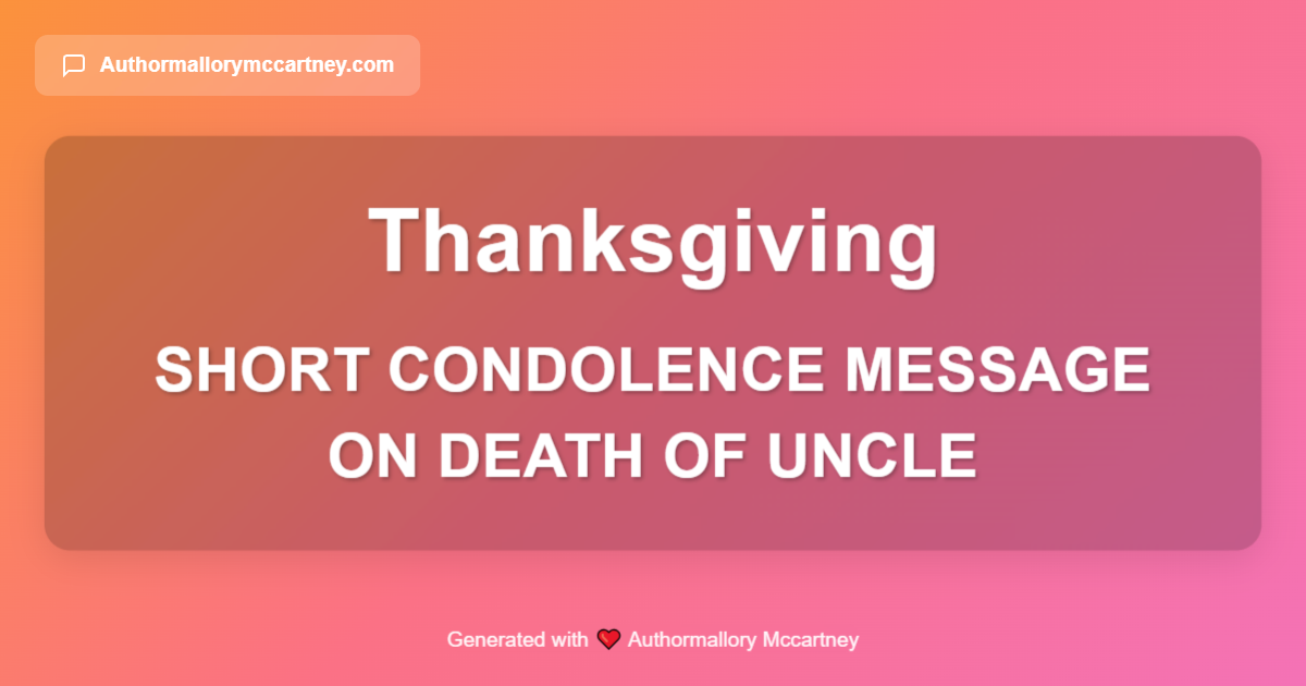 short condolence message on death of uncle