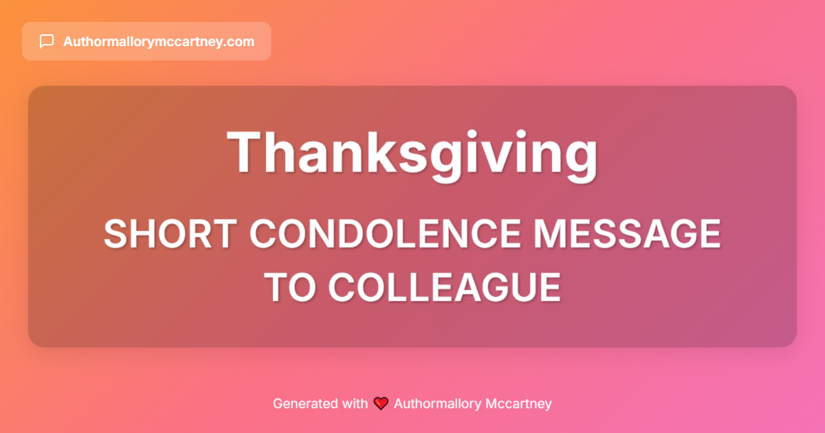 short condolence message to colleague