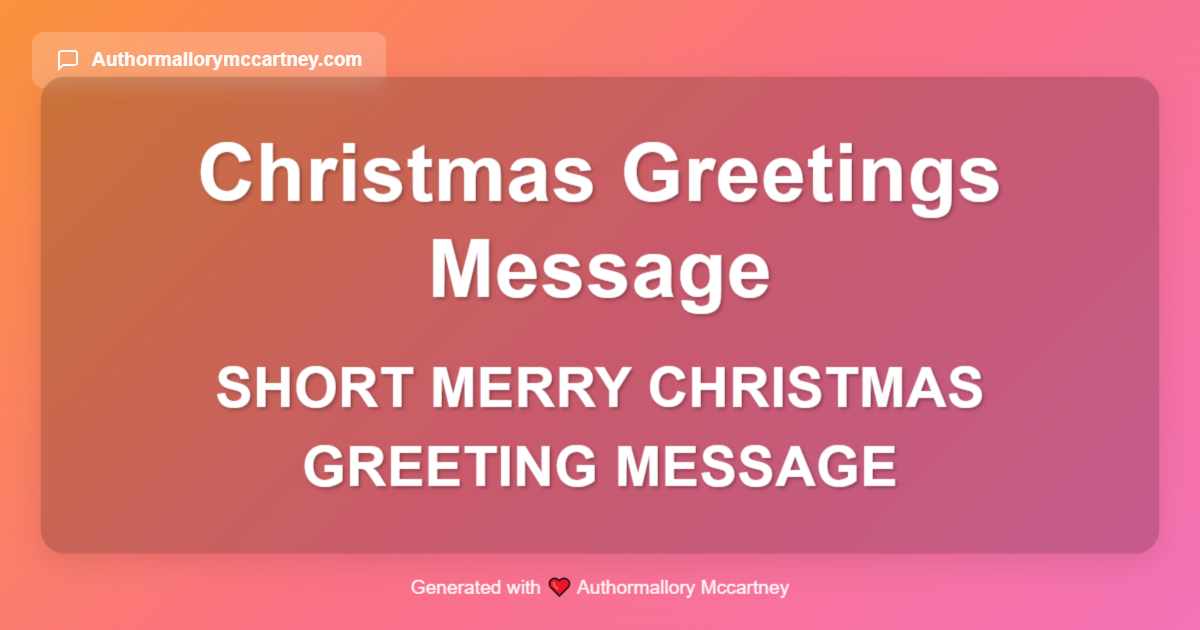 short merry christmas greeting message