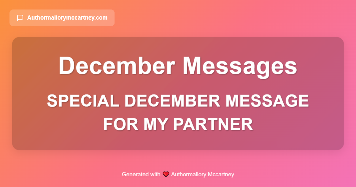 special december message for my partner