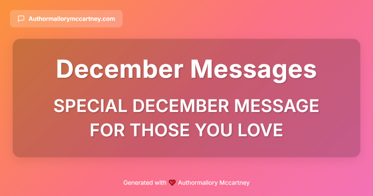 special december message for those you love