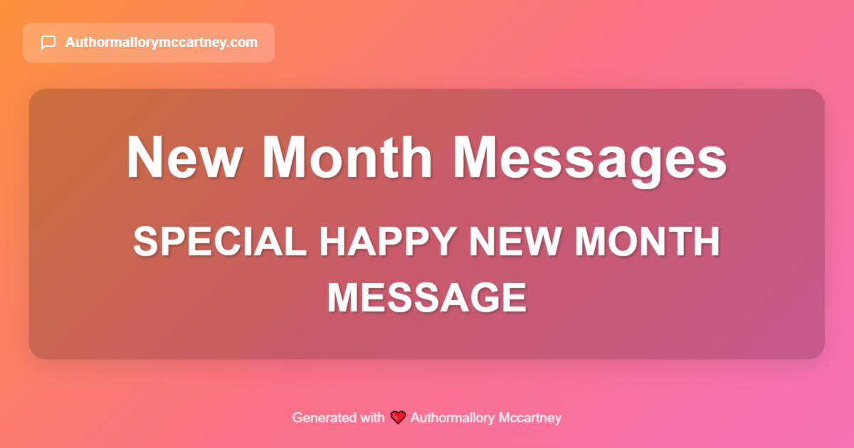 special happy new month message