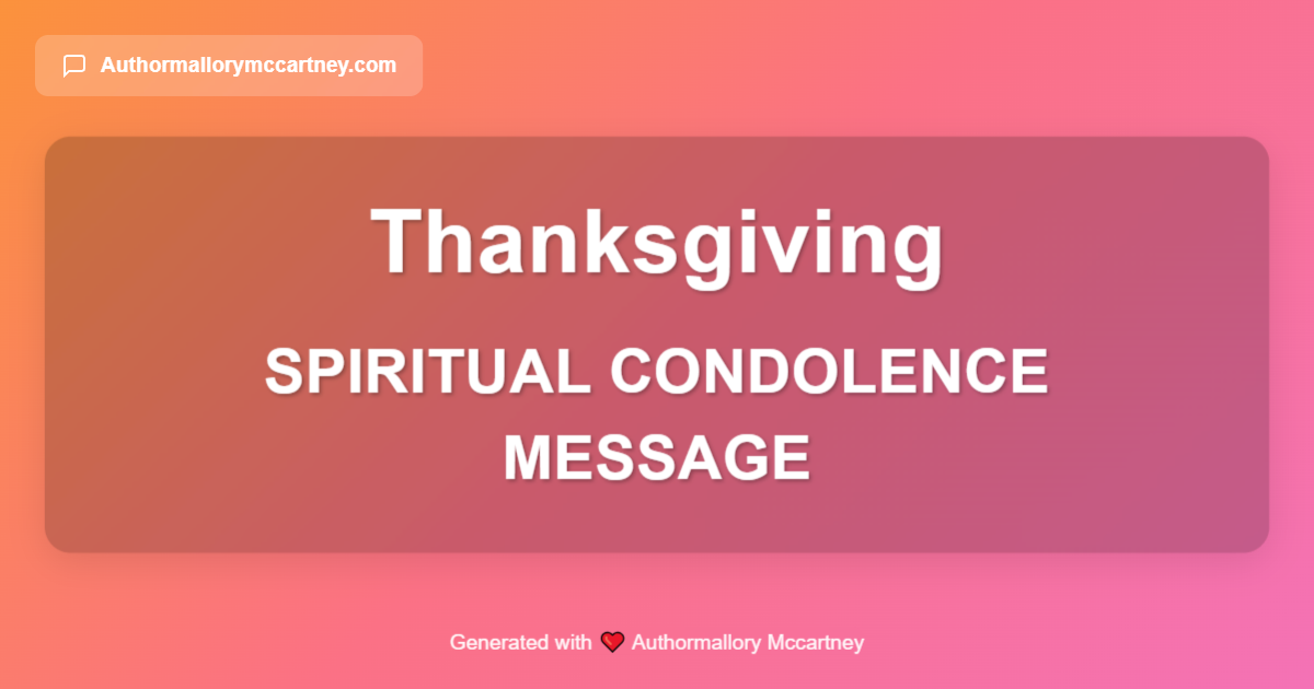 spiritual condolence message