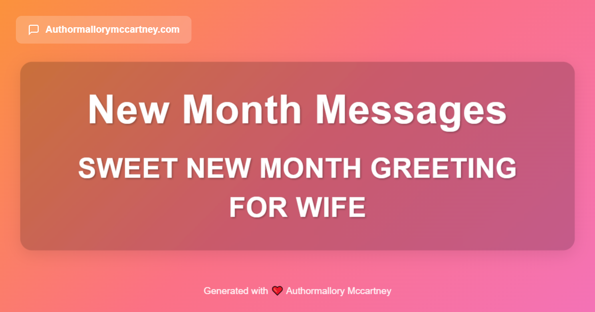 sweet new month greeting for wife