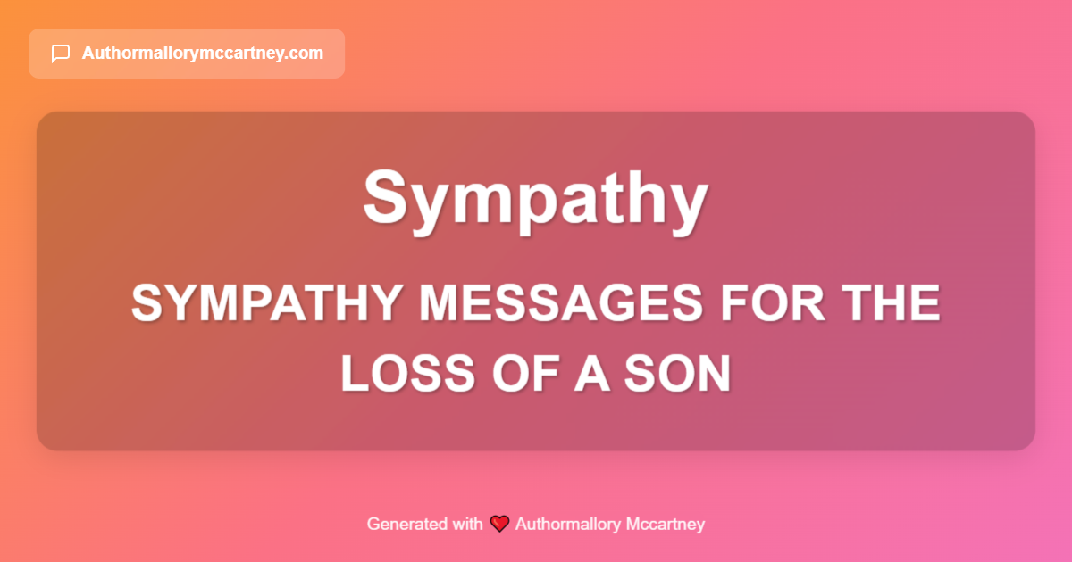 sympathy messages for the loss of a son