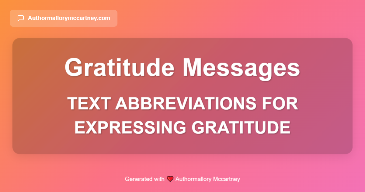 text abbreviations for expressing gratitude