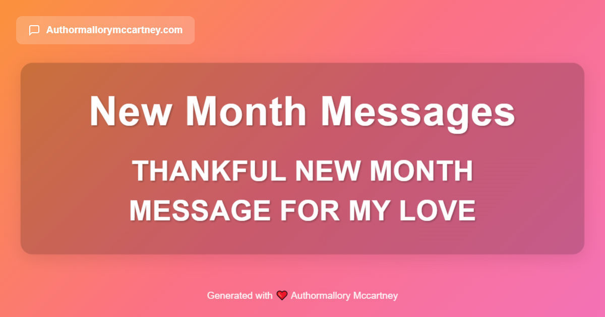 thankful new month message for my love