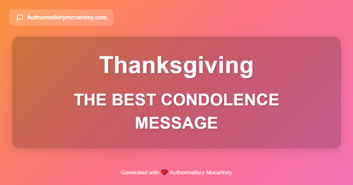 the best condolence message