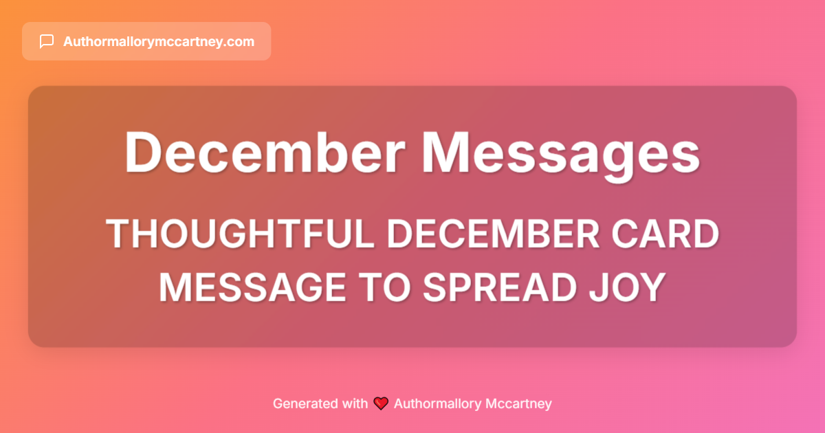 thoughtful december card message to spread joy