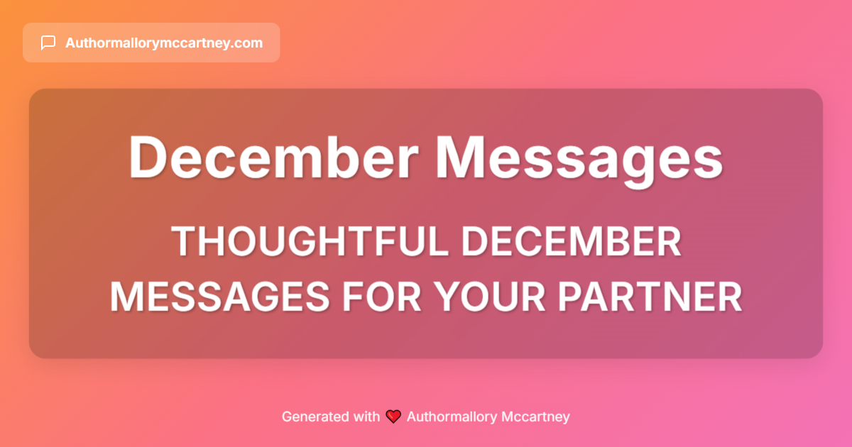 thoughtful december messages for your partner