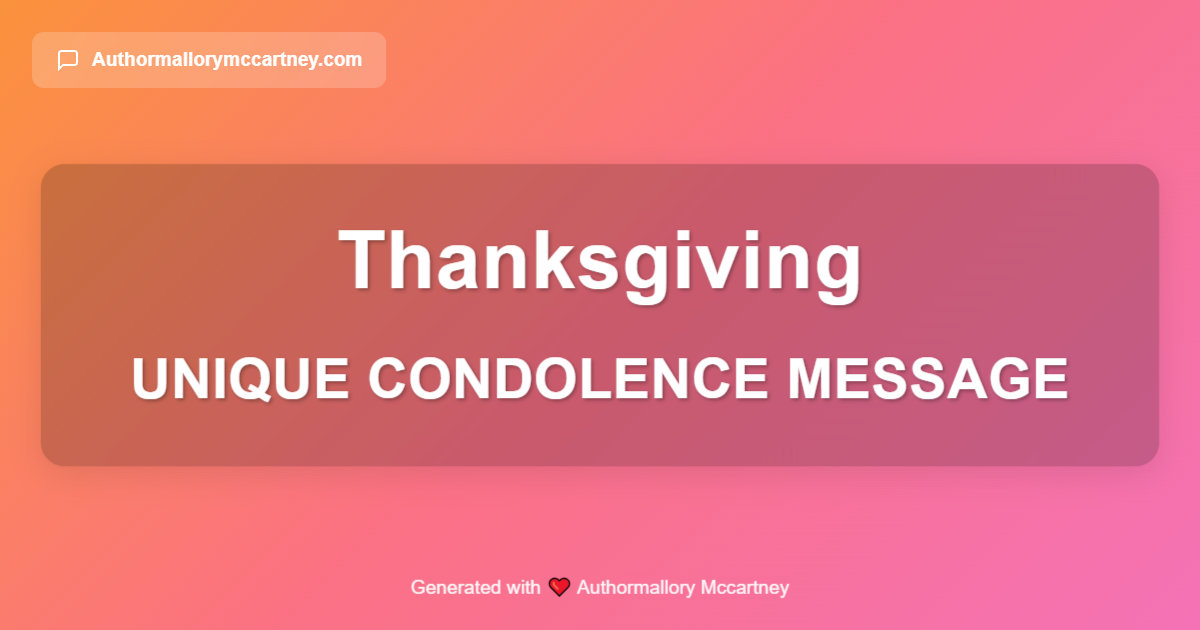 unique condolence message