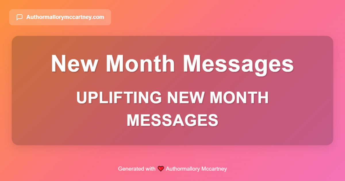 uplifting new month messages