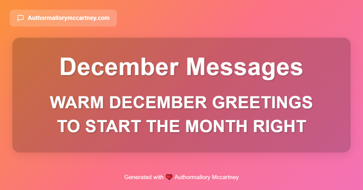 warm december greetings to start the month right