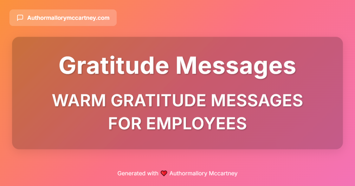 warm gratitude messages for employees