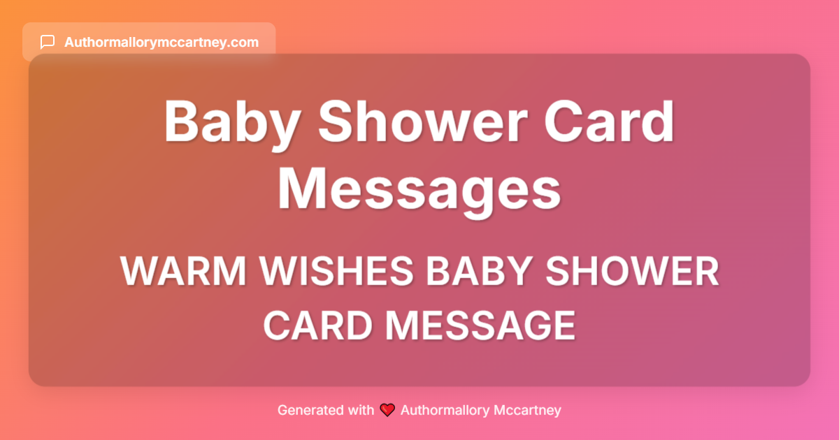 warm wishes baby shower card message