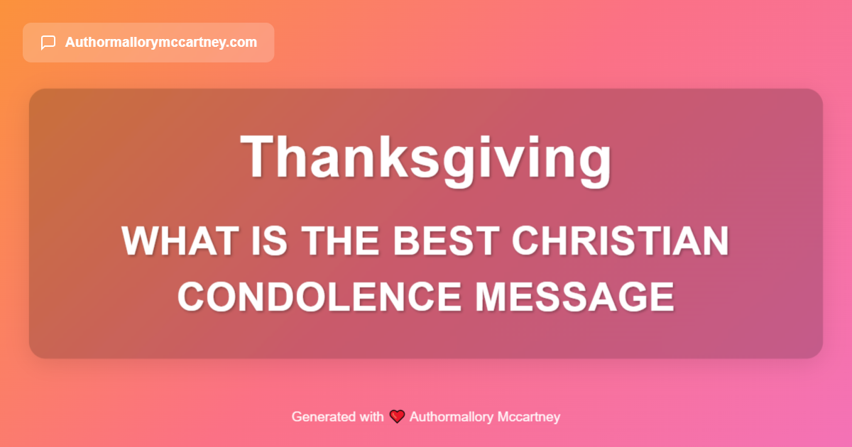 what is the best christian condolence message